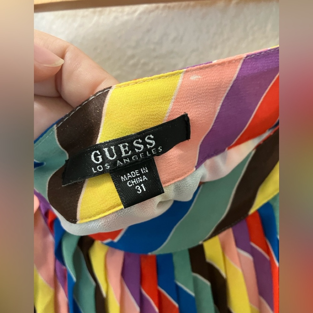 Guess Sparkly Colorful Striped Women's Skirt - Picture 3 of 4